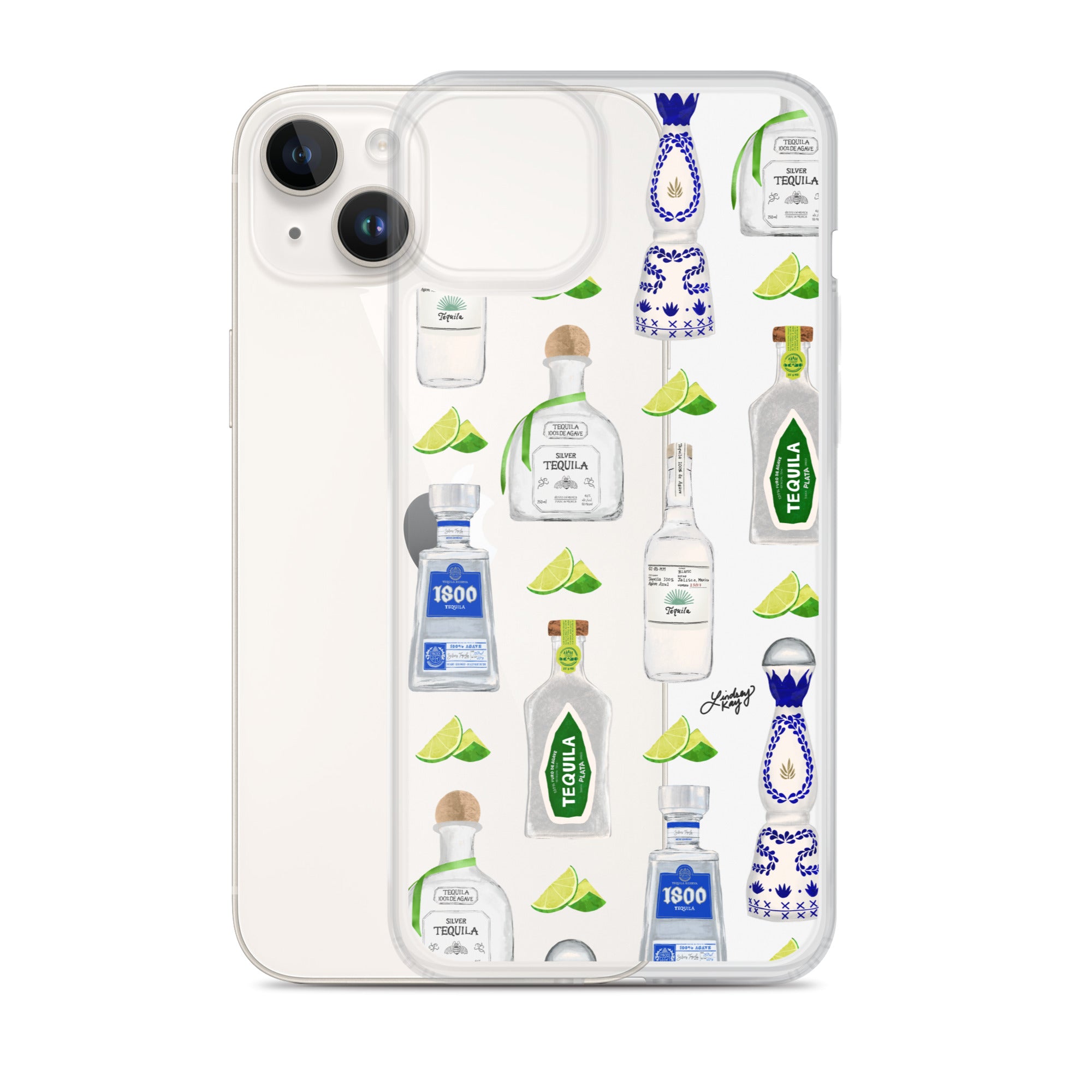 Ilustración de botellas de tequila - Funda transparente para iPhone®